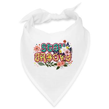 Stay Groovy hippie peace design - Bandana - Weiß - Vorne