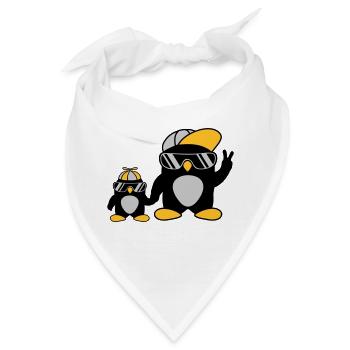 2 coole Pinguine Familie - Bandana - Weiß - Vorne