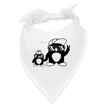 Papa Kind coole Pinguine - Bandana - Weiß - Vorne