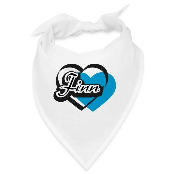 Name Finn Herz - Bandana - Weiß - Vorne