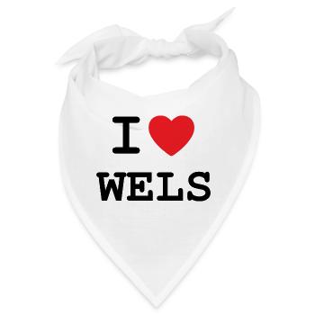I love Wels - Ich liebe Wels - Bandana - Weiß - Vorne