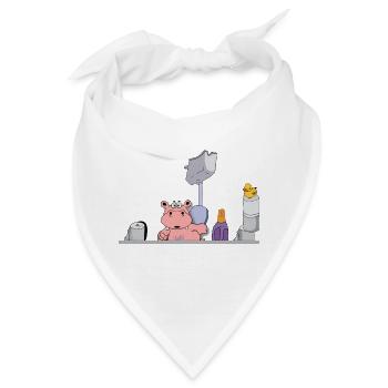 klo toilette bad badezimmer kinder haushalt hippo - Bandana - Weiß - Vorne