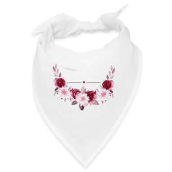 Personalisierte Blumenkrone - Bandana - Weiß - Vorne