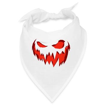 Gruseliges unheimliches Kürbisgesicht Halloween - Bandana - Weiß - Vorne