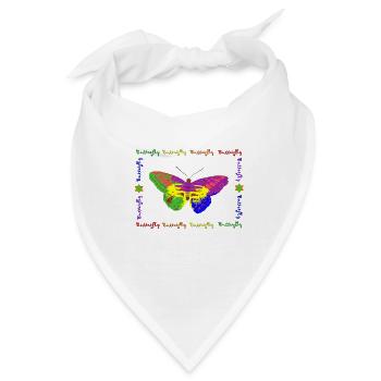 Rainbow - Butterfly - Bandana - Weiß - Vorne