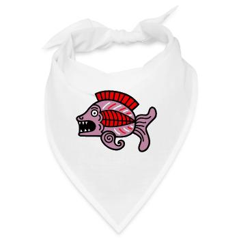 Kultur der Inkas, Fischsymbol - Bandana - Weiß - Vorne