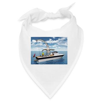 Hochseeangler und Seemonster - Bandana - Weiß - Vorne