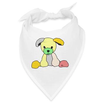 Hund Comic - Bandana - Weiß - Vorne