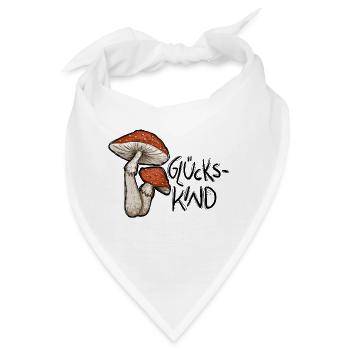Fliegenpilze Illustration Glückskind - Bandana - Weiß - Vorne