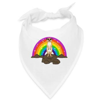 Kidcore Regenbogen Erdmännchen Steine Geschenk - Bandana - Weiß - Vorne