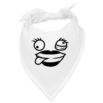 Comic Gesicht verrückte Frau - Bandana - Weiß - Vorne