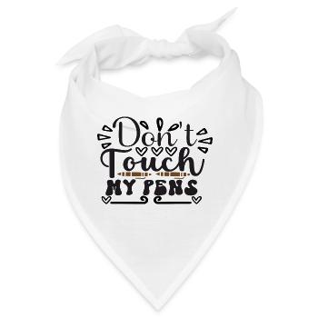 Don´t Touch My Pens - Bandana - Weiß - Vorne