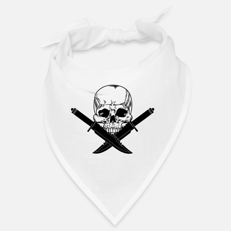 Crâne croisé avec deux couteaux Bandana