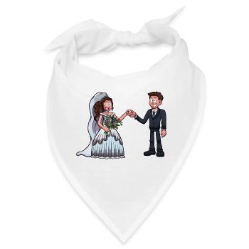 Braut und Bräutigam - Bandana - Weiß - Vorne