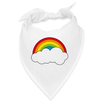 Regenbogen mit Wolke - Bandana - Weiß - Vorne