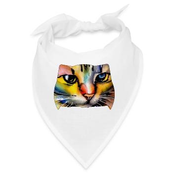 Katzengesicht 7 - Bandana - Weiß - Vorne