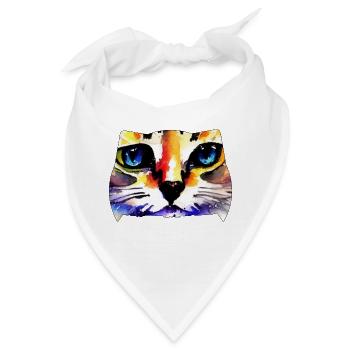 Katzengesicht 6 - Bandana - Weiß - Vorne
