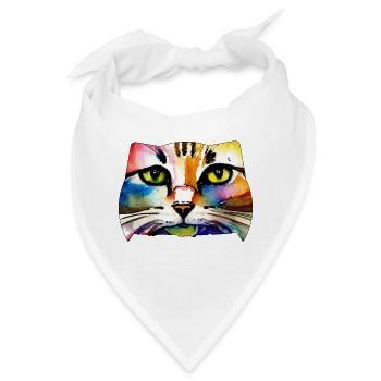 Katzengesicht 7 - Bandana - Weiß - Vorne