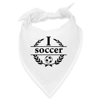 Ich spiele Fußball mit dem Text 'SOCCER' - Bandana - Weiß - Vorne