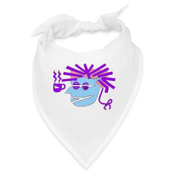 Leo der blaue Punk - Bandana - Weiß - Vorne
