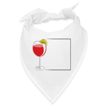 glas with apero in a frame - Bandana - Weiß - Vorne