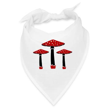 Pilze - Bandana - Weiß - Vorne