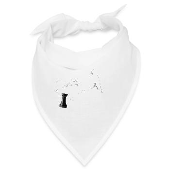Schachspielende Hand mit Turm - Bandana - Weiß - Vorne
