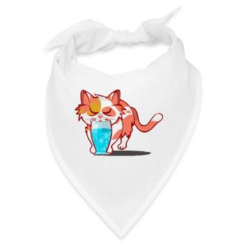 Kaji die kleine Katze - Bandana - Weiß - Vorne