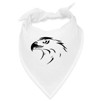 Adlerkopf im Profil auf einer Seite - Bandana - Weiß - Vorne