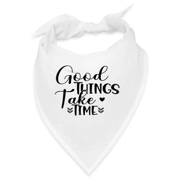 Good Things Take Time - Bandana - Weiß - Vorne