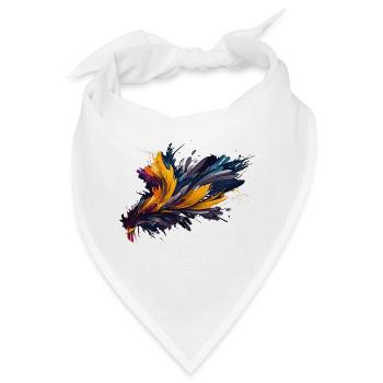 Simplicity in Motion: A Brushstroke Design - Bandana - Weiß - Vorne