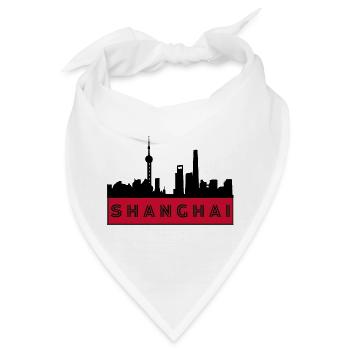 Stadt Shanghai - China - Bandana - Weiß - Vorne