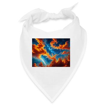 Blauer roter Himmel mit einer kreaturgenerierten KI - Bandana - Weiß - Vorne