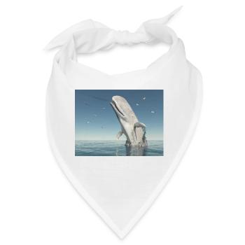 Auftauchender Pottwal und Seemöwen - Bandana - Weiß - Vorne