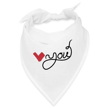 Herz, das du handgeschrieben hast - Bandana - Weiß - Vorne