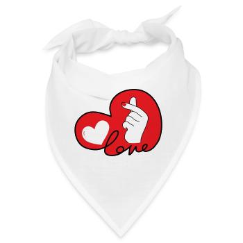 LOVE Finger Herz Tippfehler 3 - Bandana - Weiß - Vorne