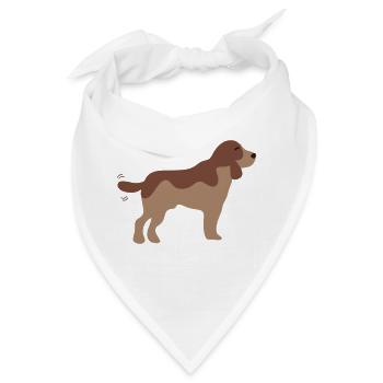 Brauner Welpe - Bandana - Weiß - Vorne