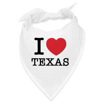 Ich liebe Texas | I Herz Texas | Texas - Bandana - Weiß - Vorne