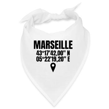 Marseille, ich bin Marseillais, es lebe Marseille - Bandana - Weiß - Vorne