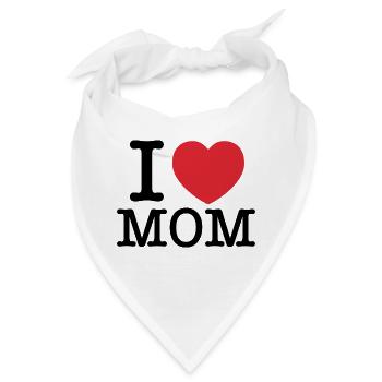 Ich liebe Mama | Mama | Ich Herz-Mama - Bandana - Weiß - Vorne