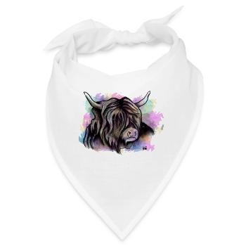 Schottischer Highlander - Bandana - Weiß - Vorne