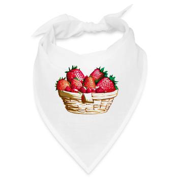 Erdbeeren Erdbeere Erdbeerkorb - Bandana - Weiß - Vorne