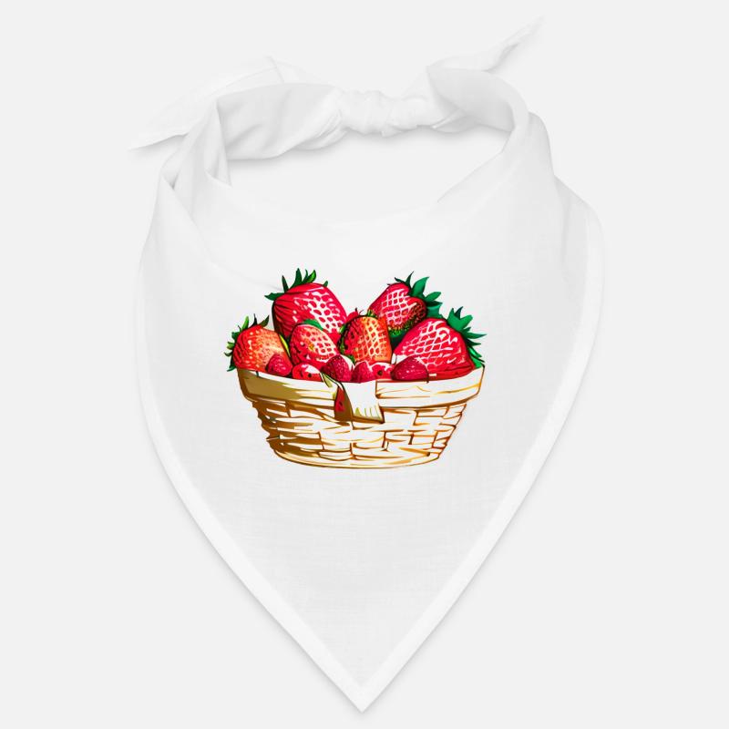 Erdbeeren Erdbeere Erdbeerkorb - Bandana - Weiß
