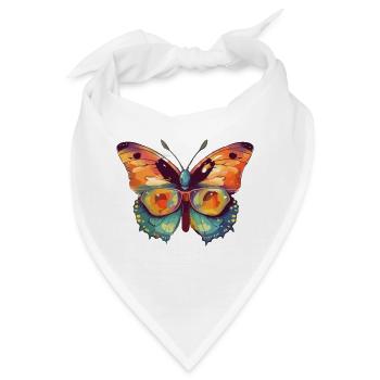 Leo der Brillenschmetterling - Bandana - Weiß - Vorne
