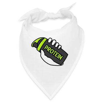 Protein Shaker: Befeuern Sie Ihre Fitnessreise! - Bandana - Weiß - Vorne