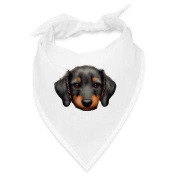 Hunde Dackelwelpe Hund Dachshund Hundehalter - Bandana - Weiß - Vorne