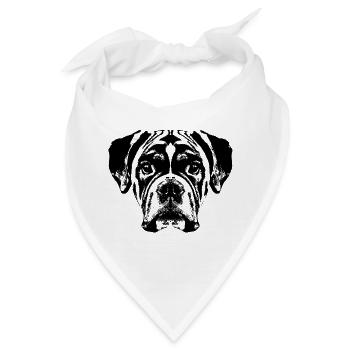 Boxer / Kopf / Hund / Grafik - Bandana - Weiß - Vorne