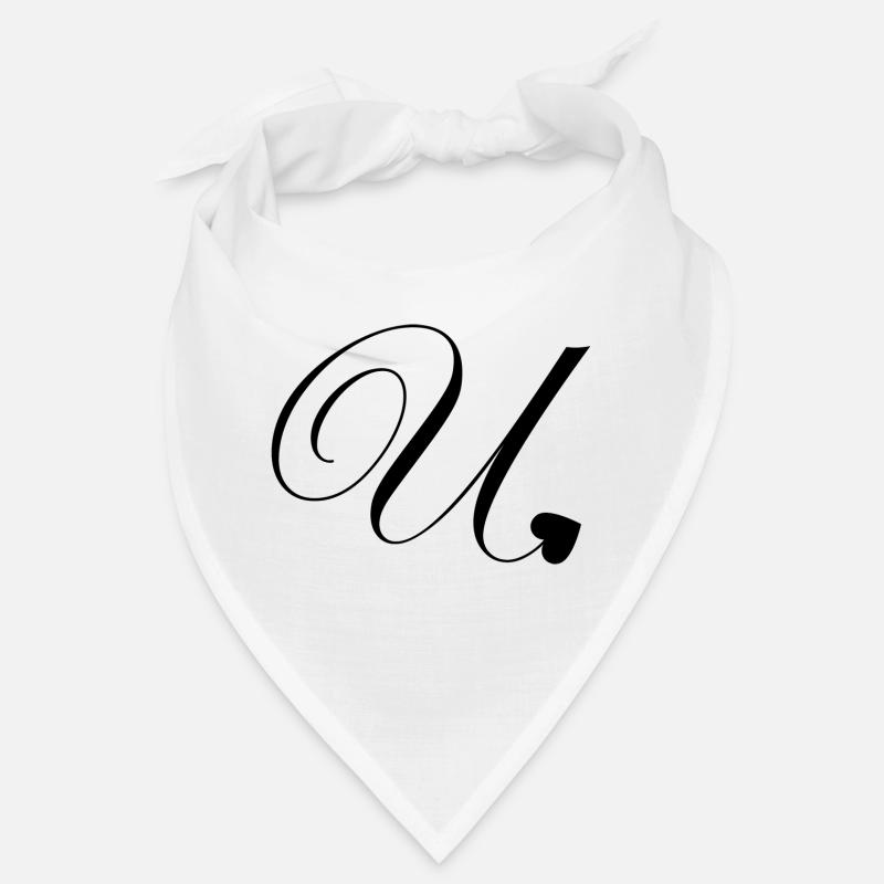 Buchstabe u Herz Kalligraphie Bandana