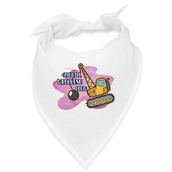 Bagger Baustelle Bauarbeiterin Mädchen I Geschenk - Bandana - Weiß - Vorne