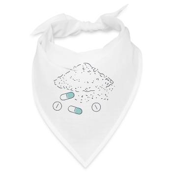 Nahrungsergänzungsmittel Pillen Pulver Tabletten - Bandana - Weiß - Vorne
